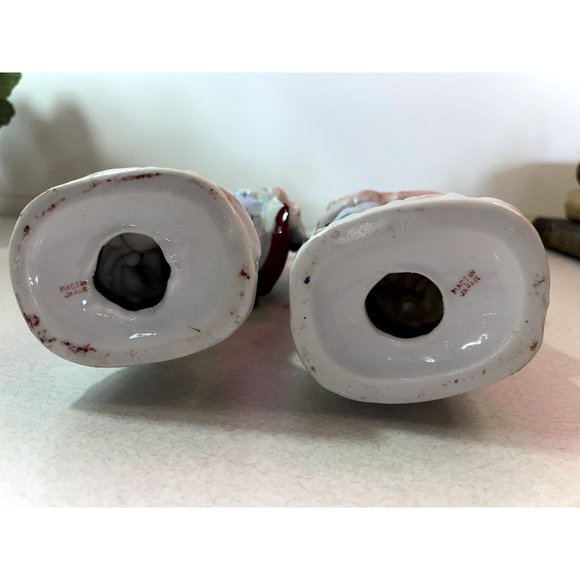 Vintage Made in Japan Porcelain Victorian Man & Woman Figurines 10" Hand Painted - Picture 14 of 16